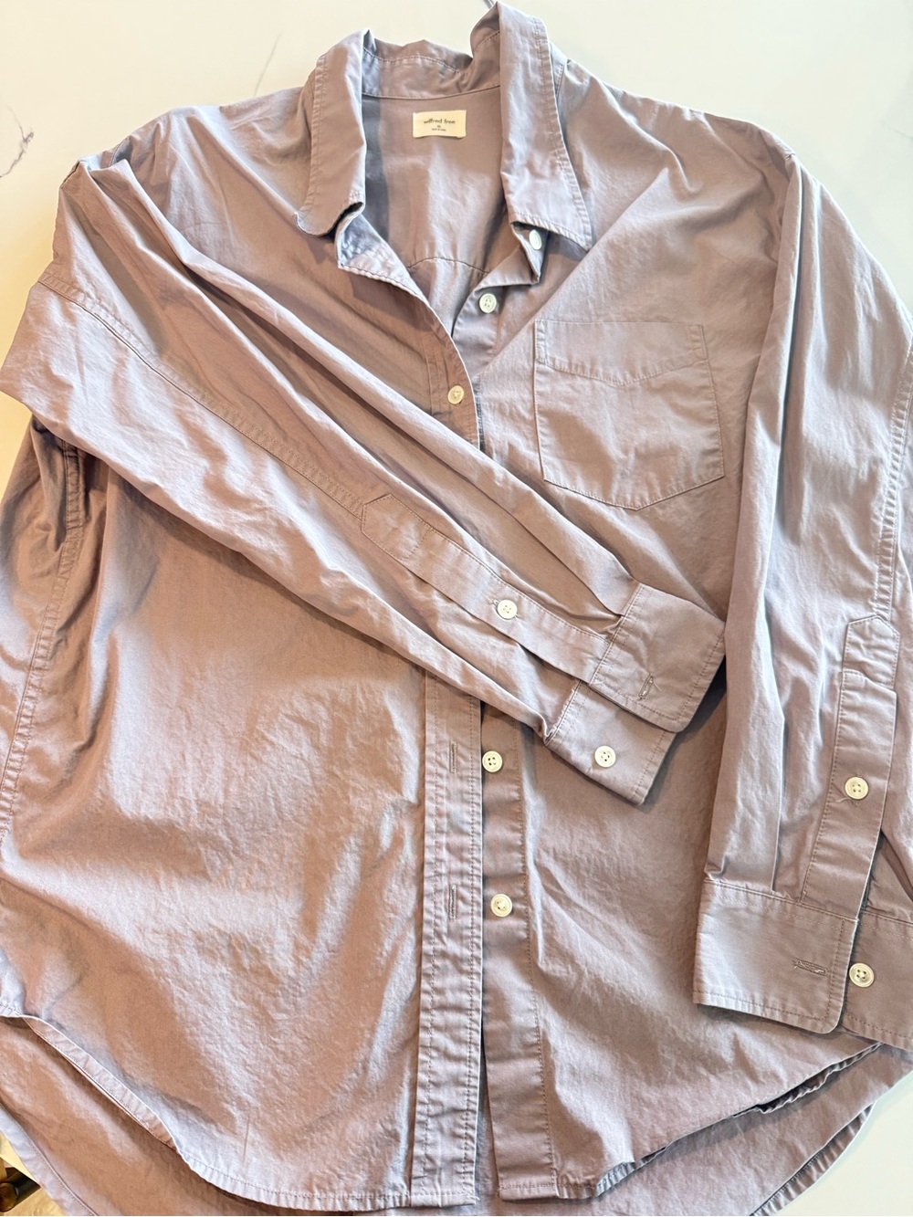 Women Classic Oversized Shirt in Purple